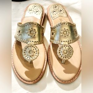 Jack Rogers Gold Flat Sandals 7